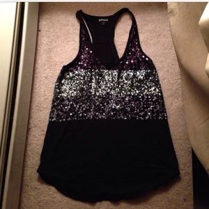 Express Black Sequin Tank