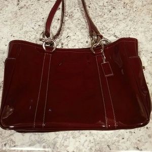 Coach carry all shiney purse