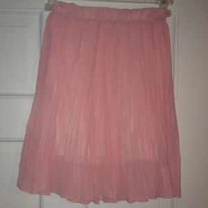 Pink-Pleated Skirt
