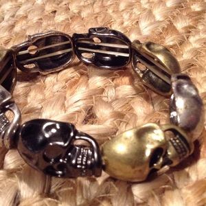Stretchy Metal Skull Bracelet