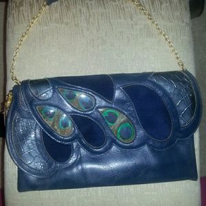 Peacock clutch purse