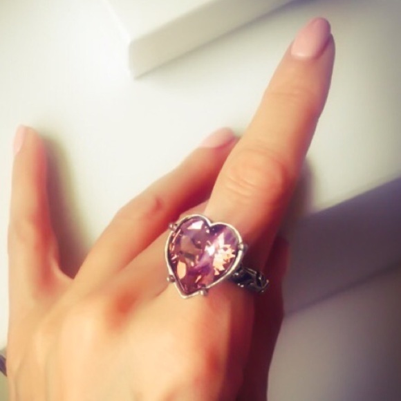 Alchemy Jewelry - One Love Iced Pink Swarovski Crystal Heart Ring