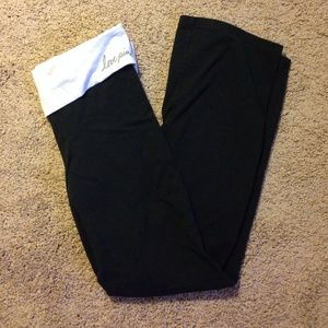 Pink fold over top yoga pants