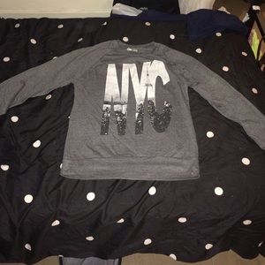 NYC long sleeved grey shirt