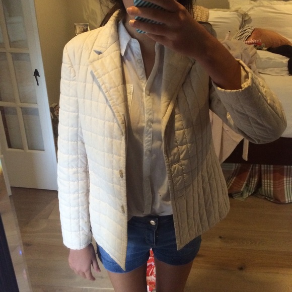 Talbots Jackets & Blazers - Cream Quilted Nylon Coat