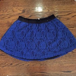 Royal blue lace skirt