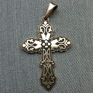 Antiqued Silver Cross pendant