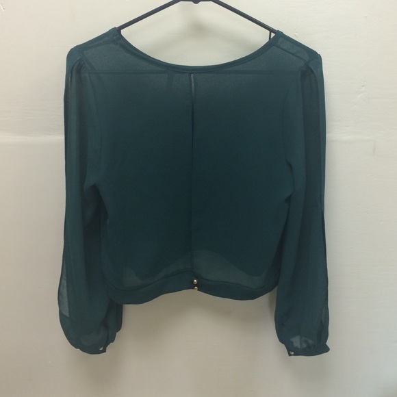 Sheer emerald green blouse - Picture 2 of 2