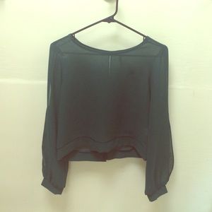 Sheer emerald green blouse