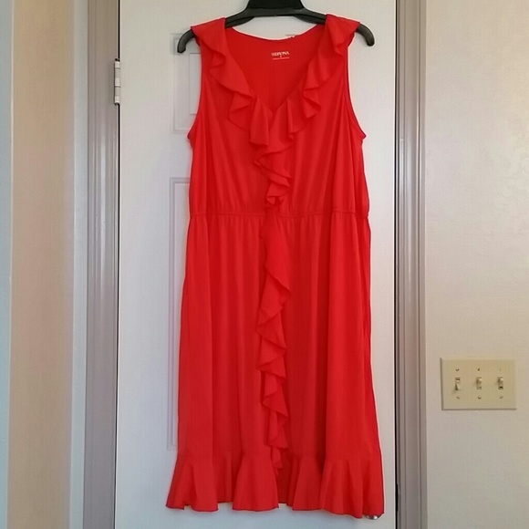 NWOT Orange Ruffle Dress