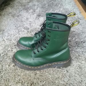 Green dr. martens.