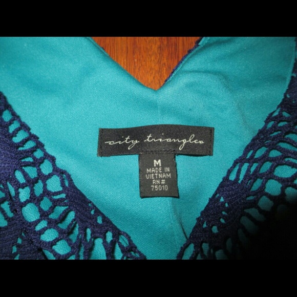 City Triangles aqua and navy dress - Picture 2 of 4