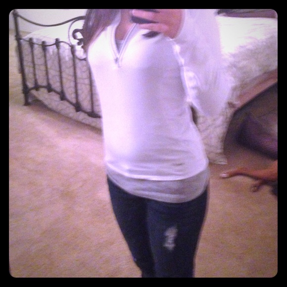 White Nike Quarter Zip Pullover