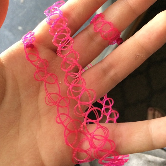 Urban Outfitters Accessories - 💥Neon Pink Tattoo Choker Set✨