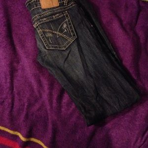 Blue distressed jeans