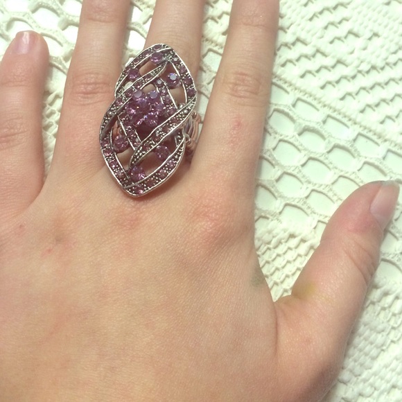 Jewelry - Elastic purple and metallic ring