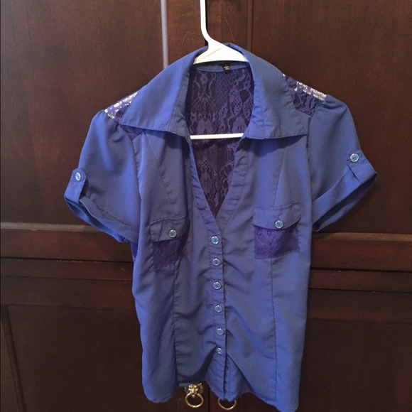 Royal blue button up with collar