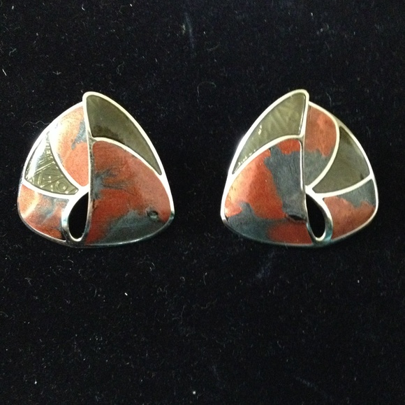 Berebl Copyright Hand-Painted Pierced Earrings