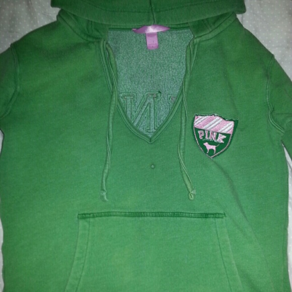 Victoria's Secret Sweaters - VS Pink Green Sweatshirt