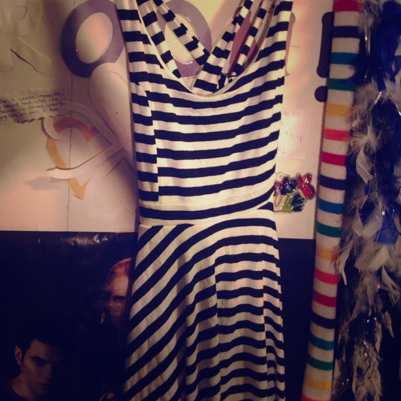 Black and white stripped dress