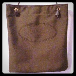 Prada Canvas and Leather Tote Bag (brown)