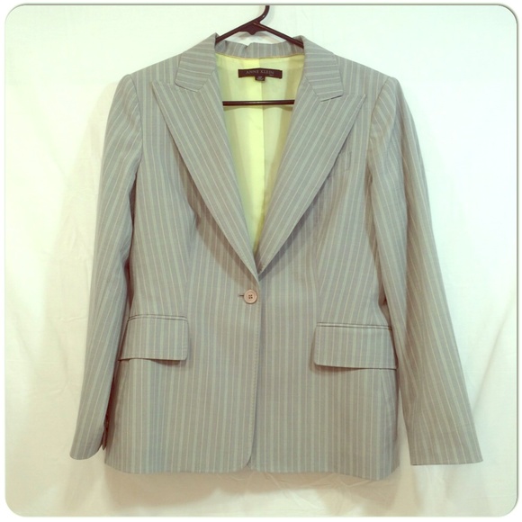 Anne Klein Jackets & Blazers - Gray w/stripes wool blend suit jacket - Anne Klein