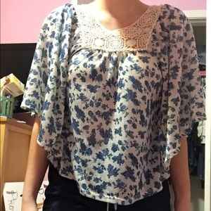 Wet seal floral bat wing top
