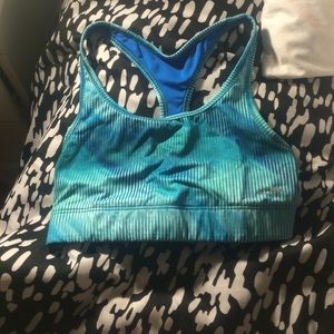 Blue reversible sports bra