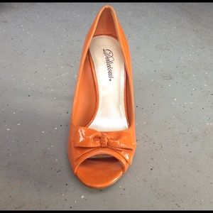 Orange Open Toe Heels