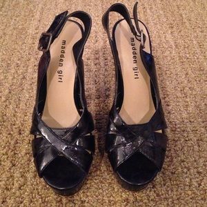 Madden Girl Black Sling Back Heels