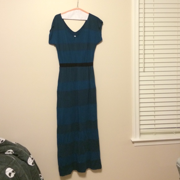 Dark Blue Stripe Maxi Dress