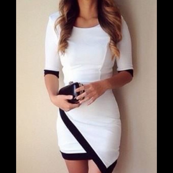 White and black dress