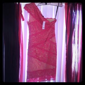 Hot Pink Lace Dress