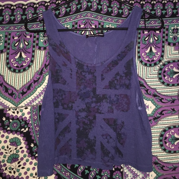 Floral British Flag Crop Tank