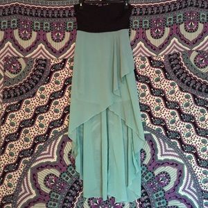 Strapless Mint Green Hi-Low Dress