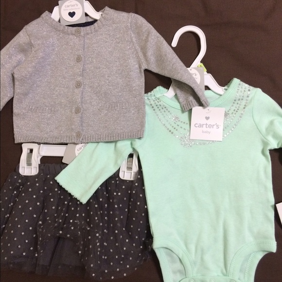 Carters set (onesie, cardigan and tutu skirt)
