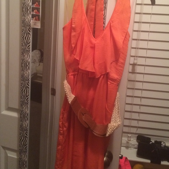 Bright orange summer dress