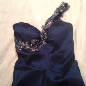 Taffeta navy mermaid  cocktail dress