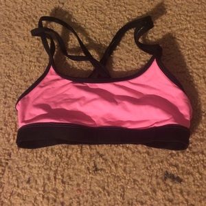 Pink sports bra