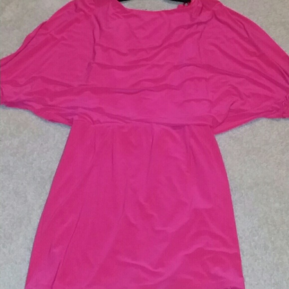 Brand new Hot pink silky stretchy rayon dress - Picture 1 of 8