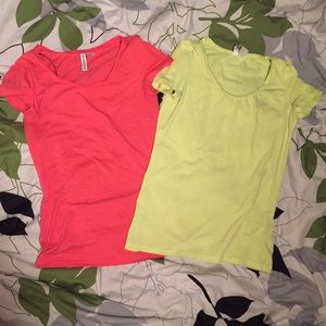 Neon colored basic shirts