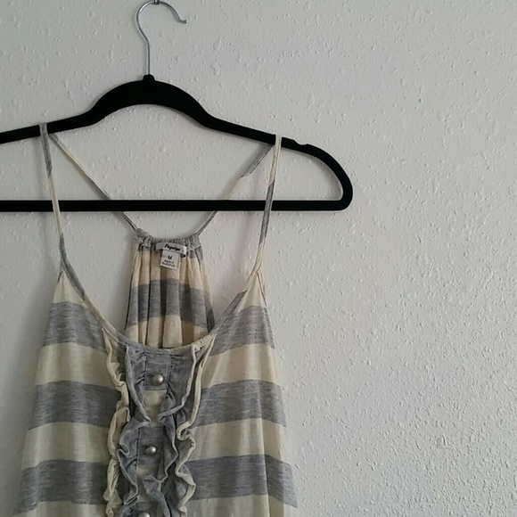 Grey and Cream Striped Top