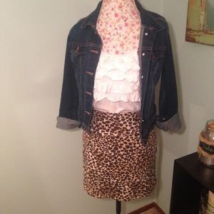 Leopard print bodycon skirt