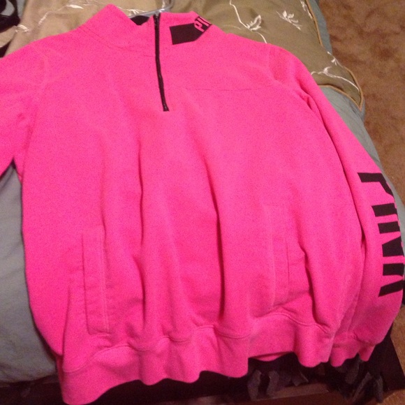 Love pink half zip pullover