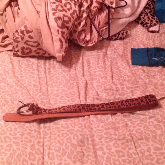 Fuzzy cheetah print belt