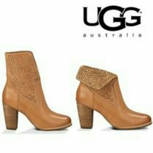 UGG Thames Seaweed Perforated Leather Booties