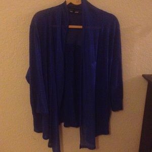 Plus Royal Blue Draped Open Cardigan