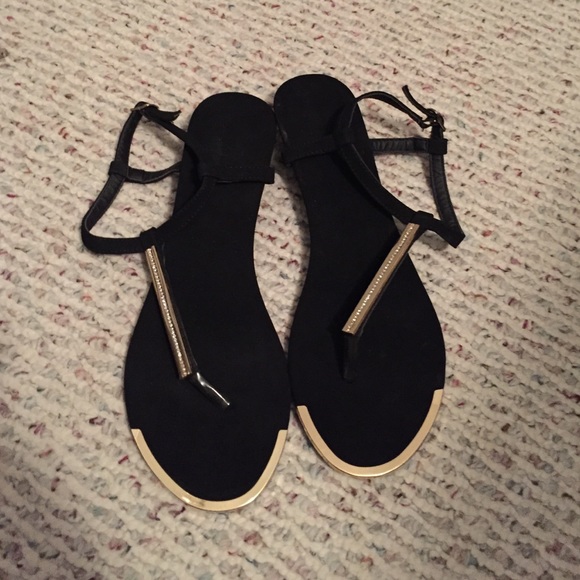 Maurices Shoes - Gold Accented Black Sandals
