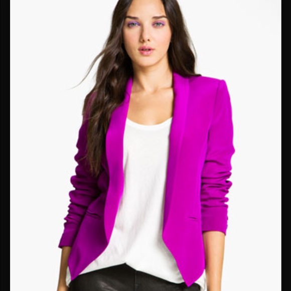 Truth and Pride Jackets & Blazers - Truth and Pride Fuchsia Silk Blazer