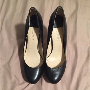 Black leather heels Barneys NY